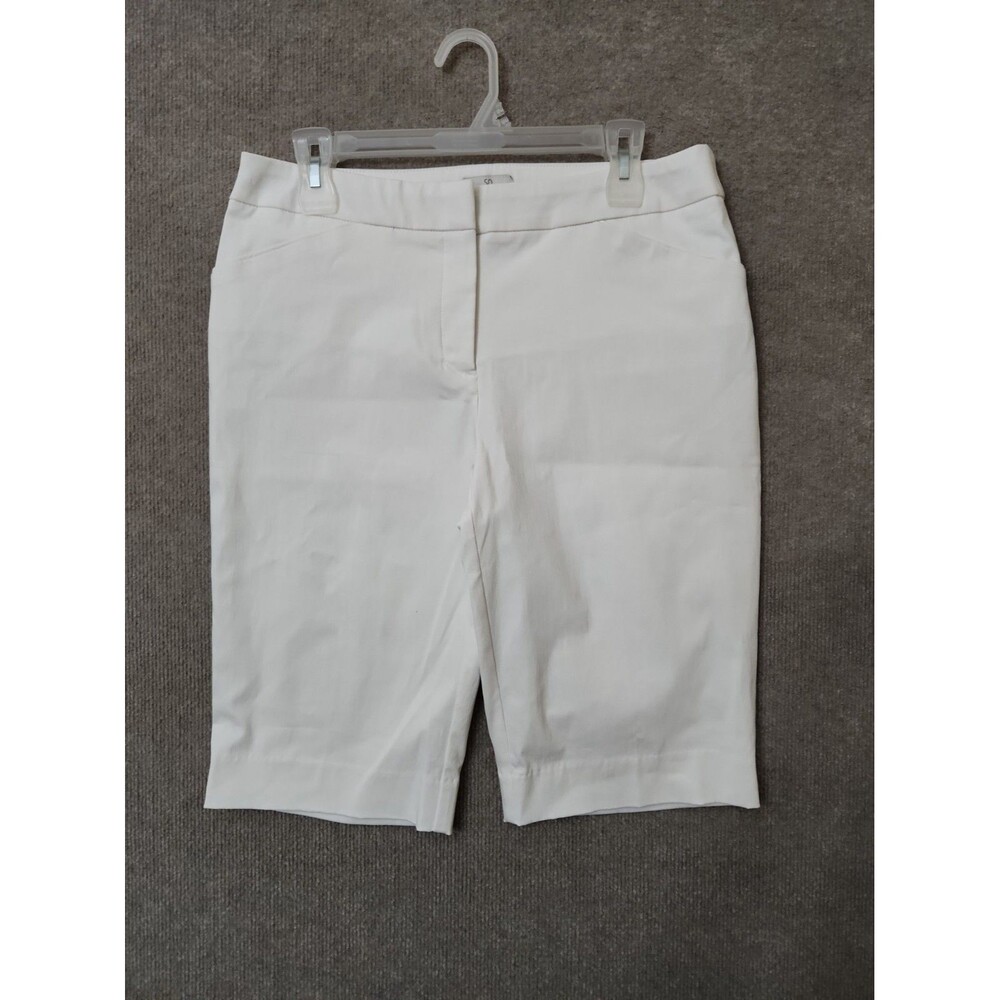 Chicos So Slimming Brigitte Bermuda Shorts Womens 1 US 8 White Stretch Beach